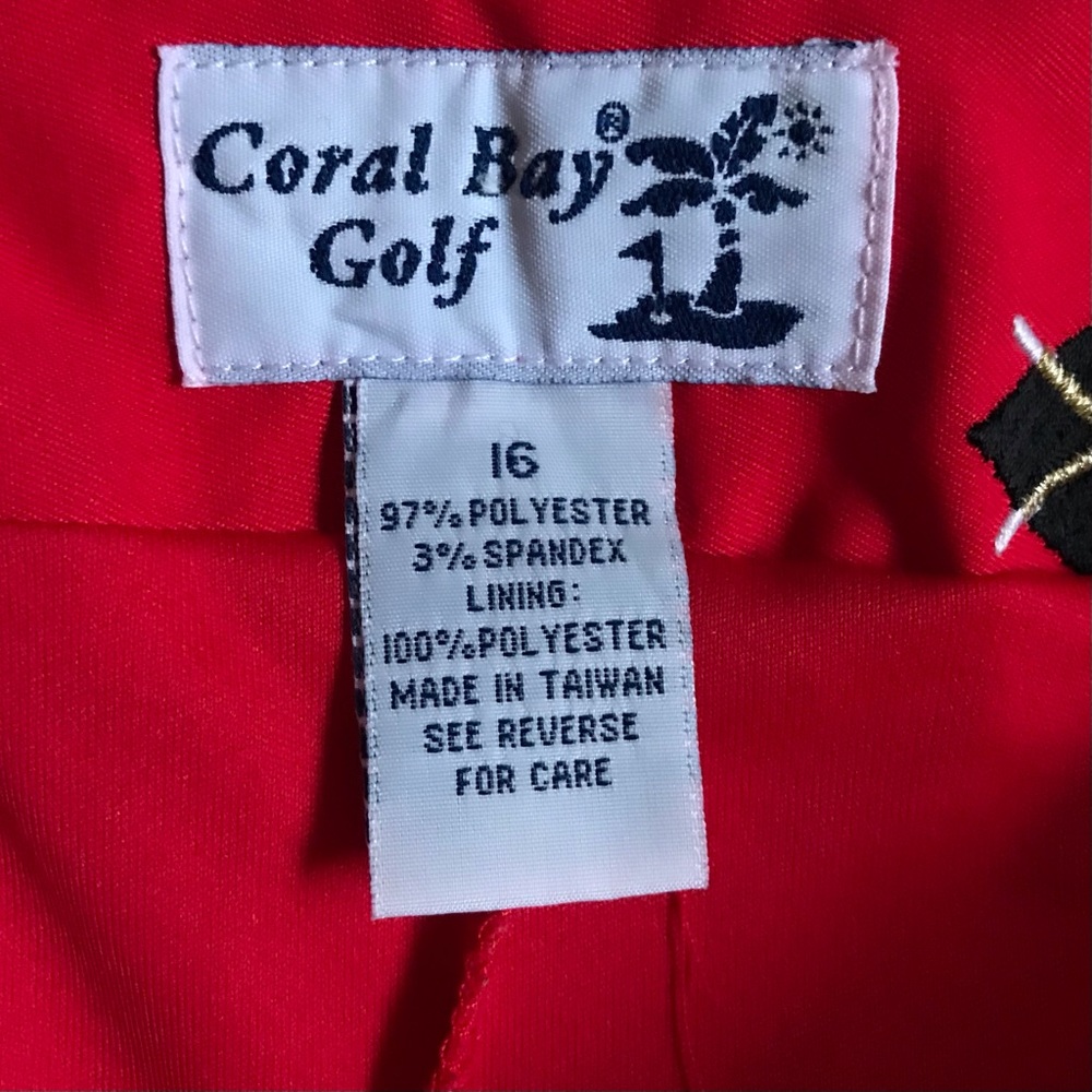 CORAL BAY Embroidered High Waisted Vintage Golf Skirt Athletic Shorts 80s Skort - Picture 3 of 7